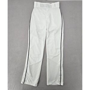 Alleson Athletic Mens Small White Baseball Pants Side Stripe Adjustable Length